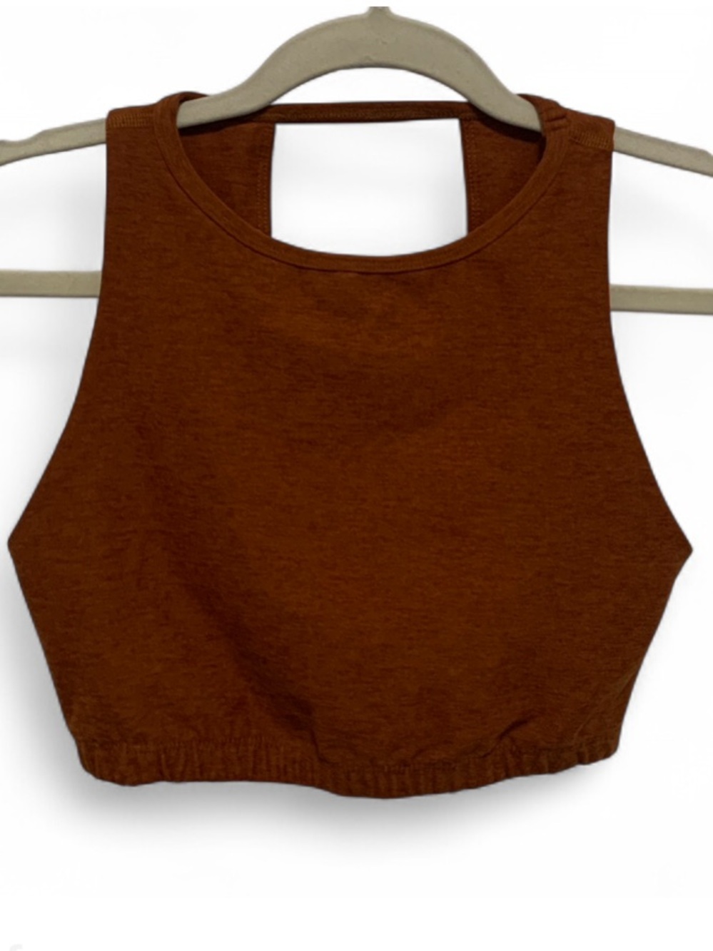 Beyond Yoga Space Dye Burnt Orange Open Back Unlined Sports Bra
